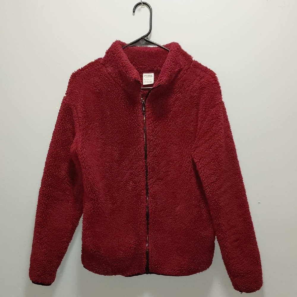 PINK Victoria's Secret Red Fuzzy Jacket XS